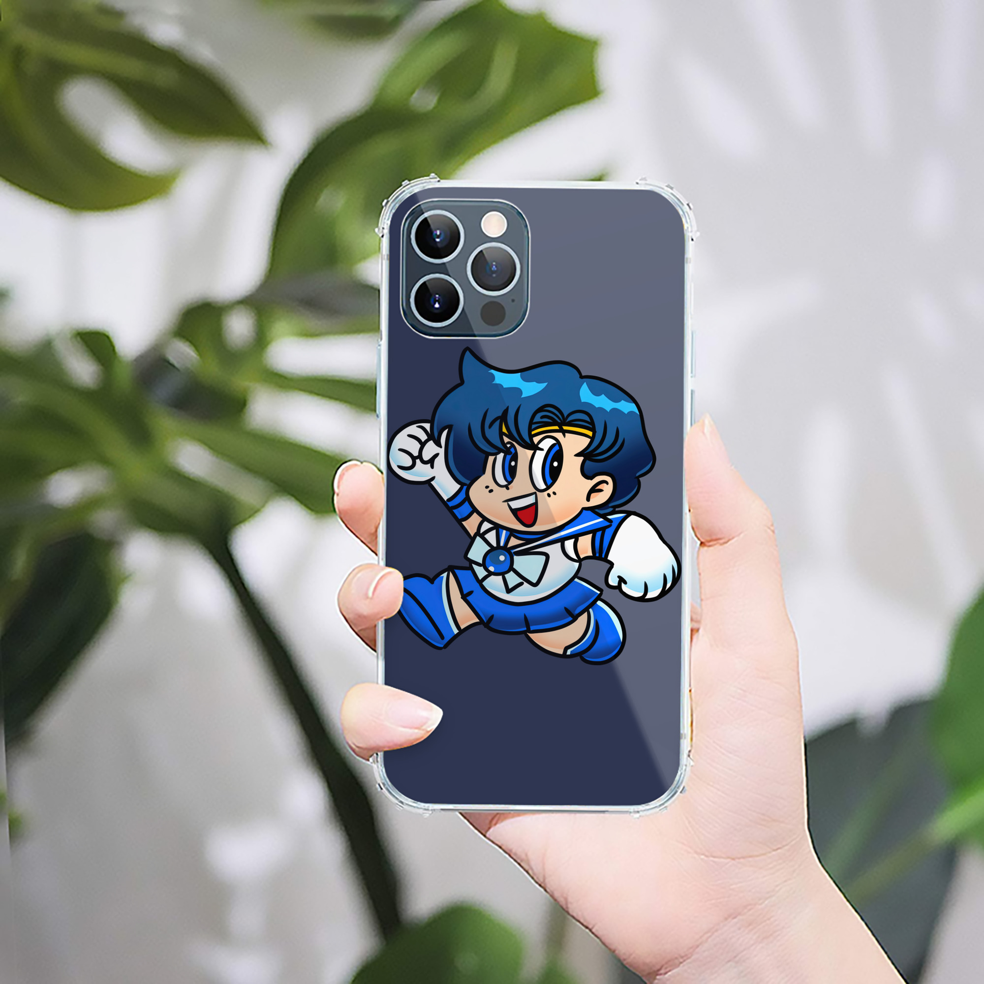 （画像用） 美少女戦士セーラームーン 水野 亜美 みずの あみ Sailor Moon Mizuno Ami 【iPhone 12シリーズ対応】透明スマホケース（クリアソフトケース）